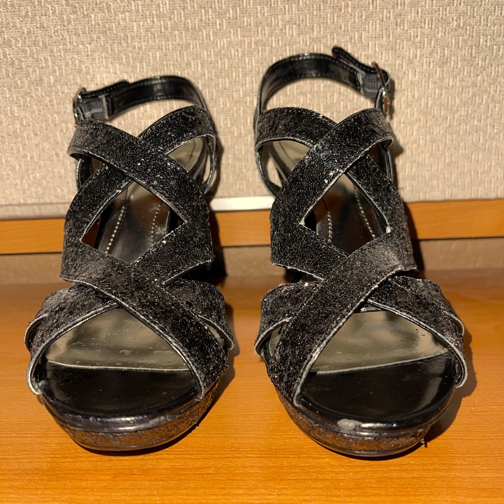 Style & Co Black Glitter Heels
